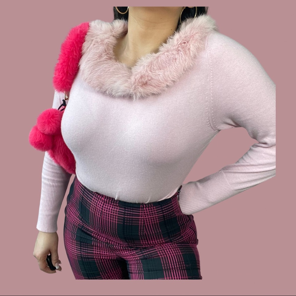 Vintage Fur Collar Top